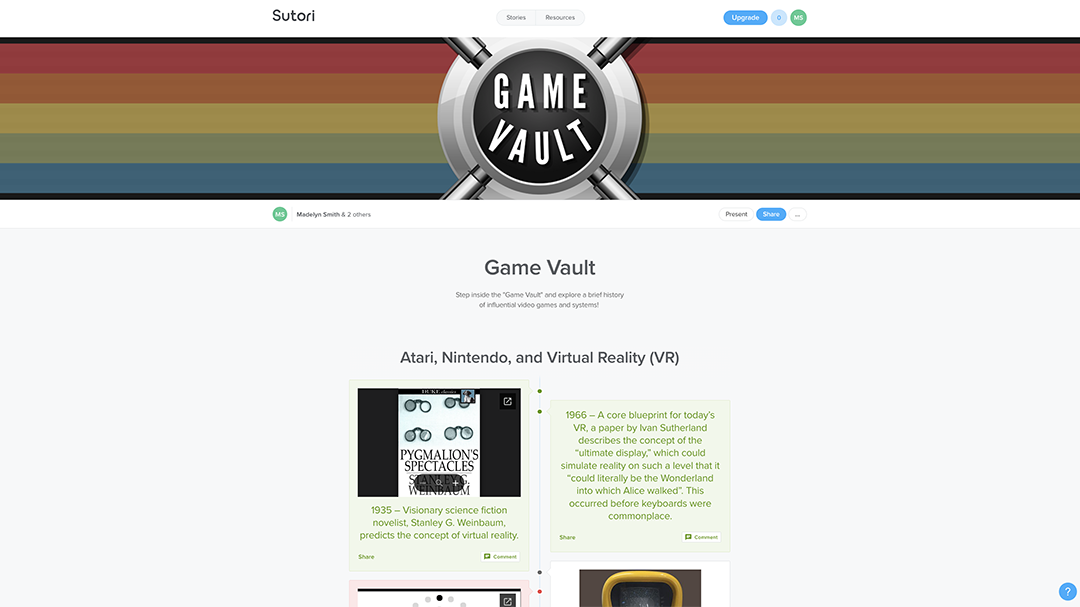 Timeline page screenshot.